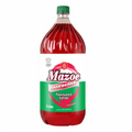 Bottle of Mazoe raspberry flavoured syrup on a white background